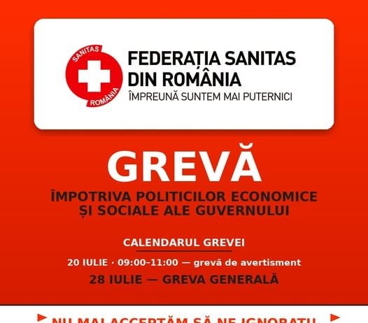 GREVĂ ÎMPOTRIVA POLITICILOR ECONOMICE ȘI SOCIALE ALE GUVERNULUI