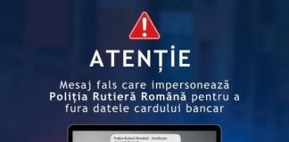 AVERTIZARE: Mesaj fals de la „Poliția Rutieră Română” care solicită plata unei amenzi fictive