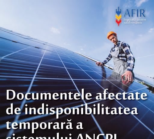 Documente afectate de indisponibilitatea temporară a sistemului ANCPI
