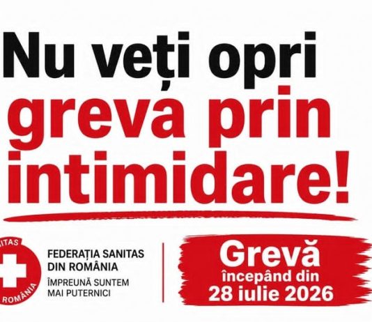 Federația SANITAS: Au început deja presiunile asupra angajaților. Nu vă lăsați intimidați!