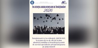 ABSOLVENȚII DE ÎNVĂȚĂMÂNT PROMOȚIA 2026, AȘTEPTAȚI LA AJOFM OLT