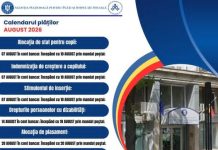 Plățile alocațiilor, indemnizațiilor și stimulentelor, efectuate mai devreme în luna august 2026