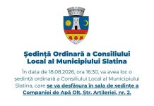 Consiliul Local Slatina se întrunește astăzi. „Primul meu ghiozdan” și premierea elevilor cu media 10, pe ordinea de zi.
