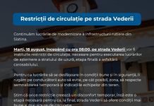 Restricții de circulație pe strada Vederii din Slatina.