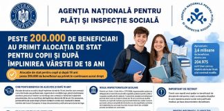 Alocație de stat pentru copii și după 18 ani: peste 200.000 de beneficiari au primit acest drept pentru anul școlar 2025-2026