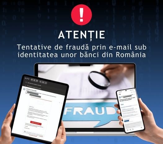 Atenție: tentative de fraudă prin email sub identitatea unor bănci din România