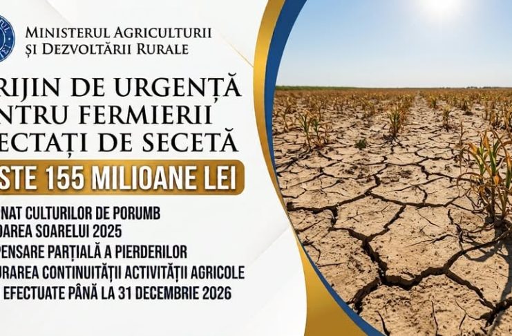 Sprijin financiar de urgență pentru agricultorii afectați de secetă