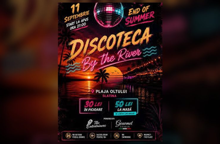 DISCOTECA By The River încheie vara pe malul Oltului. Petrecere de amploare la Plaja Olt din Slatina
