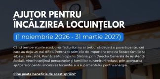 SLATINA: AJUTOARE PENTRU ÎNCĂLZIRE, ÎN SEZONUL RECE 2026–2027