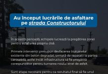 Au început lucrările de asfaltare pe strada Constructorului din Slatina