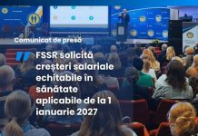 FSSR solicită creșteri salariale echitabile în sănătate aplicabile de la 1 ianuarie 2027
