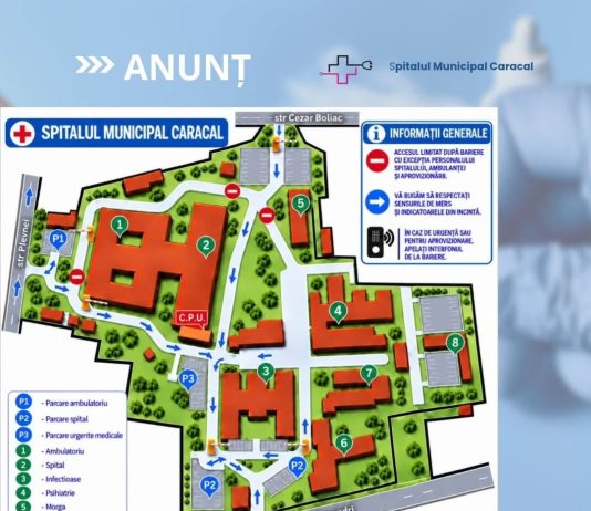Bariere automate la Spitalul Municipal Caracal. Accesul la Urgențe se va face din strada Plevnei