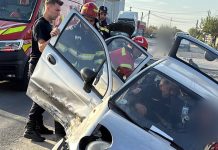 IMPACT ÎNTRE DOUĂ MAȘINI, LA CURTIȘOARA