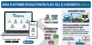Noua platformă oficială pentru plata toll și a rovinietei (https://etoll.ro) a fost recepționată și este operațională, de la ora 00.00!