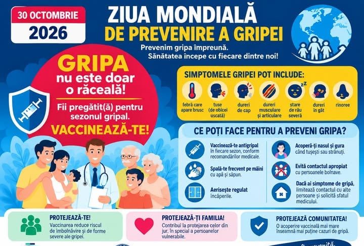 30 OCTOMBRIE – ZIUA MONDIALA DE PREVENIRE A GRIPEI