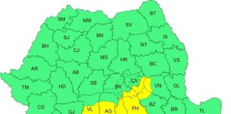 Cod galben de ploi abundente în Oltenia, Muntenia și Carpații de Curbură