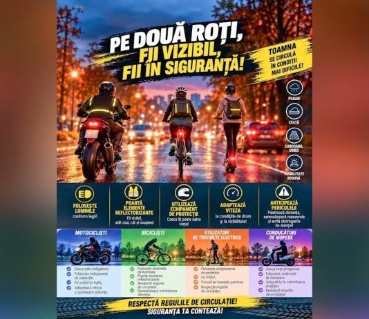 PE DOUĂ ROȚI? FII VIZIBIL. RESPECTĂ REGULILE. FII ÎN SIGURANȚĂ!
