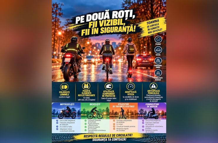 PE DOUĂ ROȚI? FII VIZIBIL. RESPECTĂ REGULILE. FII ÎN SIGURANȚĂ!